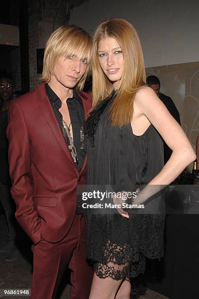Designer Marc Bouwer and Model Heide Lindgren attend a special screening of Marc Bouwer's "Fall Winter 2010" at the Leo Kesting Gallery on February...