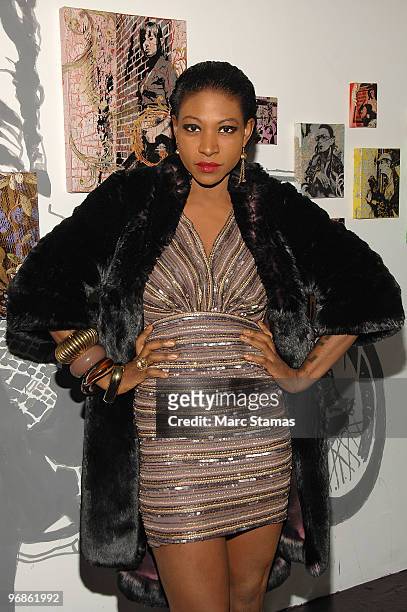 Celebrity Activist Suzanne "Africa" Engo arrives in MB Faux Fur to draw attention to Environmental Friendly Solutions in Fashion at a special...