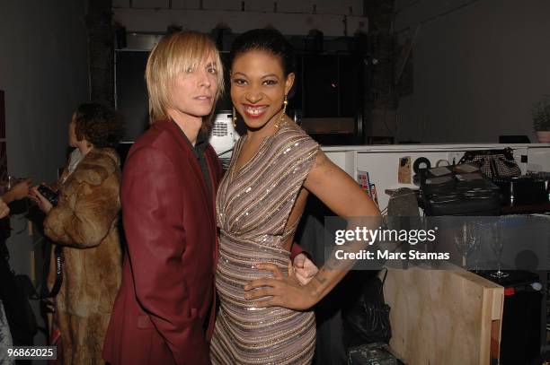 Designer Marc Bouwer and Celebrity Activist Suzanne "Africa" Engo attend a special screening of Marc Bouwer's "Fall Winter 2010" at the Leo Kesting...