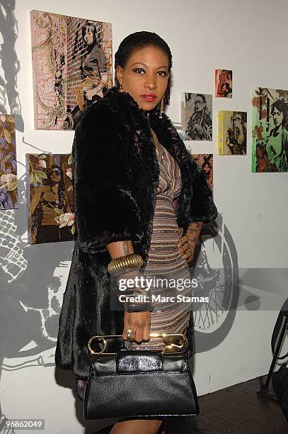 Celebrity Activist Suzanne "Africa" Engo arrives in MB Faux Fur to draw attention to Environmental Friendly Solutions in Fashion at a special...