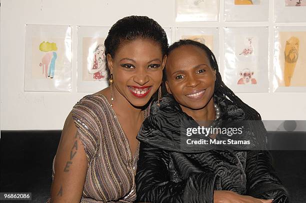 Celebrity Activist Suzanne "Africa" Engo and Dorian Morris attend a special screening of Marc Bouwer's "Fall Winter 2010" at the Leo Kesting Gallery...