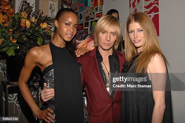 Model Georgina, Designer Marc Bouwer and Model Heide Lindgren attend a special screening of Marc Bouwer's "Fall Winter 2010" at the Leo Kesting...