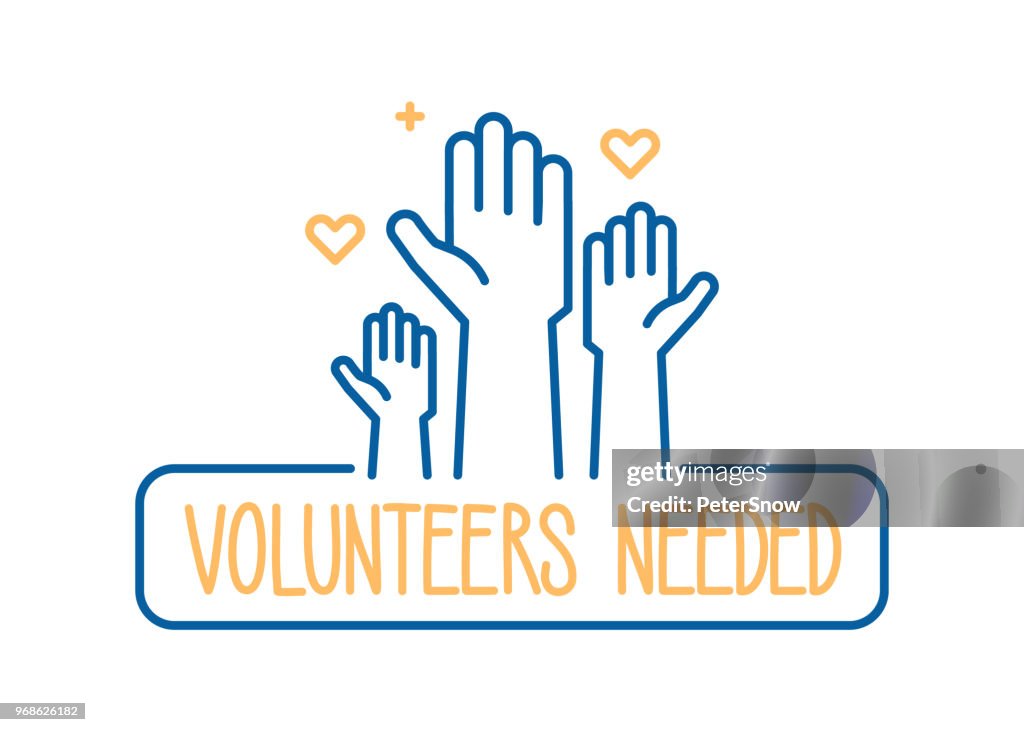 Needed Volunteers Needed Banner Design Vector Illustration For Charity ...