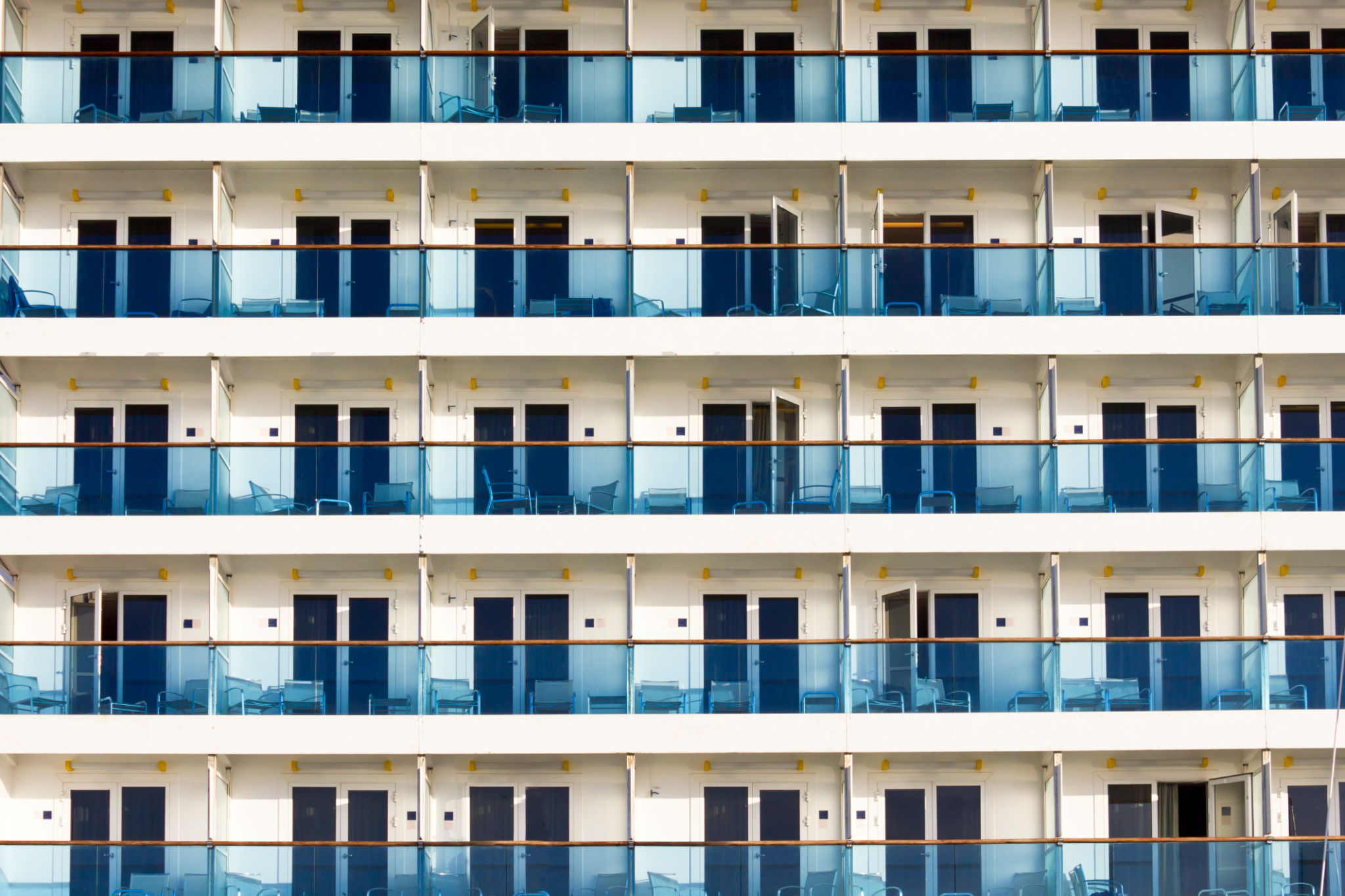 Balconies on a Cruise Ship Balconies on a Cruise Ship