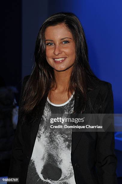 Miss France Malika Menard attends the Christophe Josse Haute-Couture show as part of the Paris Fashion Week Spring/Summer 2010 at Les Beaux-Arts de...