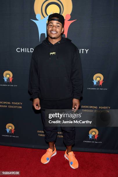 Sterling Shepard of The New York Giants attends the 4th Annual Children Of The City Charity Bowl at Lucky Strike Manhattan on June 6, 2018 in New...