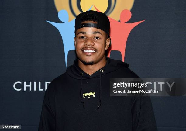 Sterling Shepard of The New York Giants attends the 4th Annual Children Of The City Charity Bowl at Lucky Strike Manhattan on June 6, 2018 in New...