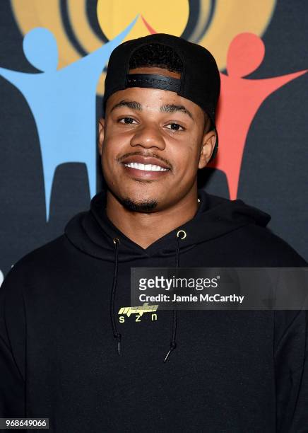 Sterling Shepard of The New York Giants attends the 4th Annual Children Of The City Charity Bowl at Lucky Strike Manhattan on June 6, 2018 in New...