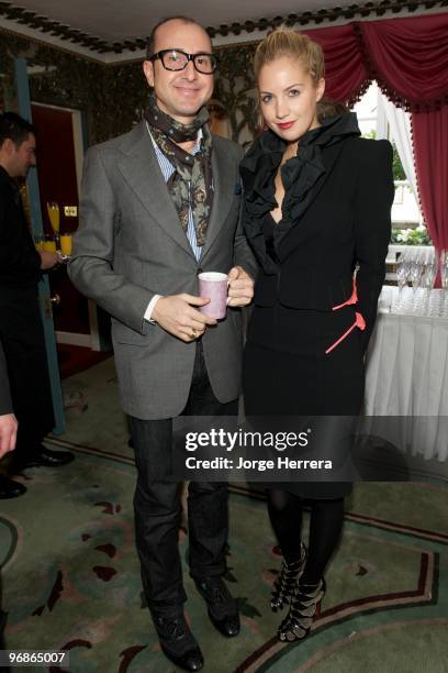 Gianluca Longo and Marissa Montgomery during the Dorchester Collection Fashion Prize Launch at the Dorchester Hotel on February 19, 2010 in London...