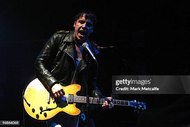 Ryan Jarman of The Cribs performs on stage at The Manning Bar on February 19, 2010 in Sydney, Australia.