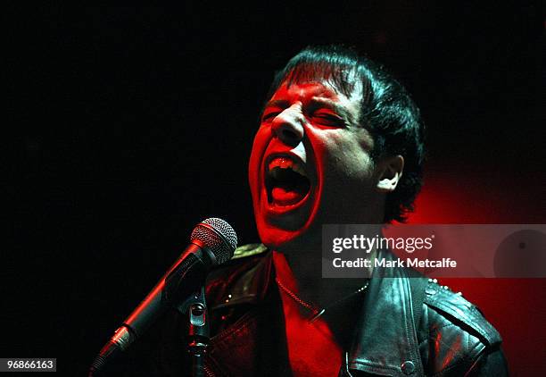 Ryan Jarman of The Cribs performs on stage at The Manning Bar on February 19, 2010 in Sydney, Australia.