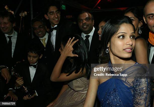 Actress Freida Pinto attends the Official "Slumdog Millionaire" and "The Wrestler" Post Oscar Party at ONE Sunset on February 22, 2009 in Los...