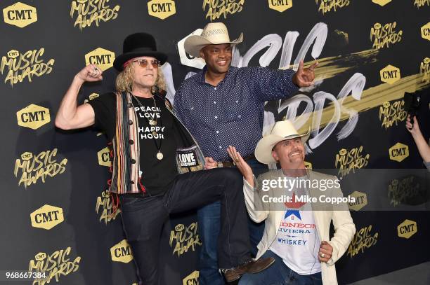 Big Kenny and John Rich of Big & Rich and Cowboy Troy attend the 2018 CMT Music Awards at Bridgestone Arena on June 6, 2018 in Nashville, Tennessee.