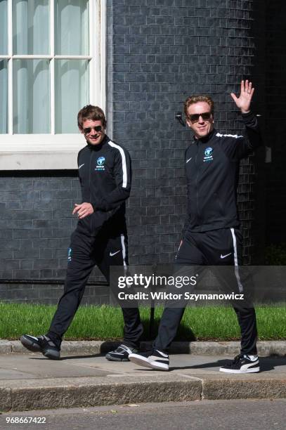 Actor Damian Lewis arrives at Downing Street in central London for a reception hosted by Prime Minister Theresa May for teams, ambassadors and...