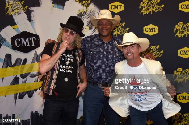Big Kenny and John Rich of Big & Rich and Cowboy Troy attends the 2018 CMT Music Awards at Bridgestone Arena on June 6, 2018 in Nashville, Tennessee.