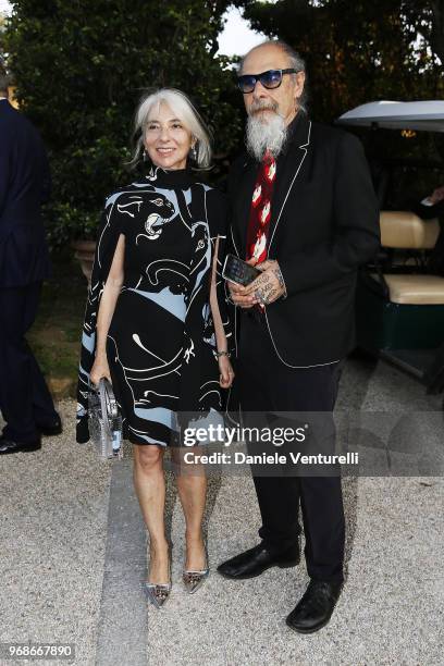 Anna Beatrice Federici and Roberto D'Agostino attend the McKim Medal Gala 2018 at Villa Aurelia on June 6, 2018 in Rome, Italy.