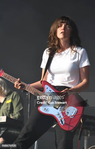 Courtney Barnett performs on stage at All Points East in Victoria Park on June 3, 2018 in London, England.