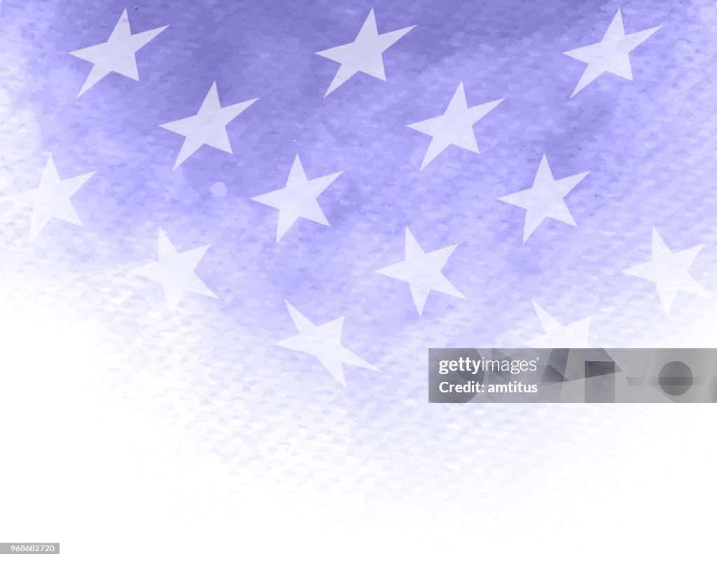 Patriotismo em aquarela de estrelas