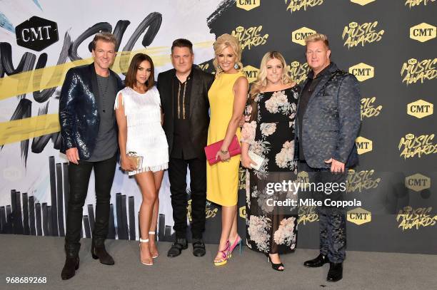 Joe Don Rooney,Tiffany Fallon,Jay DeMarcus, Allison Alderson, and Gary LeVox attend the 2018 CMT Music Awards at Bridgestone Arena on June 6, 2018 in...