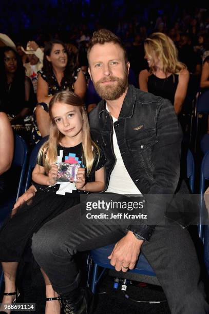 Dierks Bentley and daughter attend the 2018 CMT Music Awards at Bridgestone Arena on June 6, 2018 in Nashville, Tennessee.