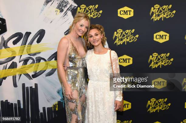 Kaitlin Doubleday and Clare Bowen attend the 2018 CMT Music Awards at Bridgestone Arena on June 6, 2018 in Nashville, Tennessee.