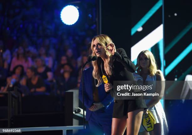 Carly Pearce accepts an award onstage at the 2018 CMT Music Awards at Bridgestone Arena on June 6, 2018 in Nashville, Tennessee.