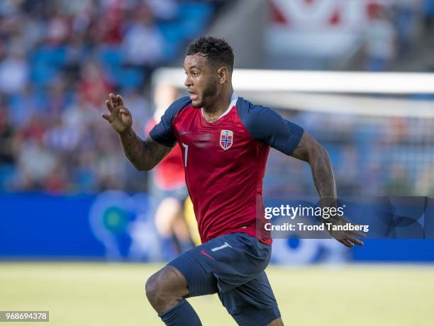 Joshua King of Norway during International Friendly between Norway v Panama at Ullevaal Stadion on June 6, 2018 in Oslo, Norway.