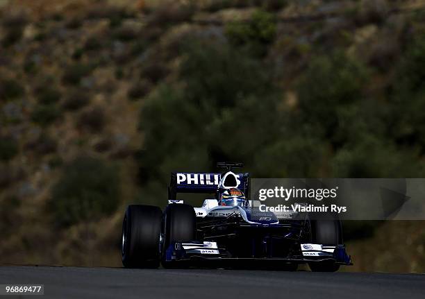 Nico Huelkenberg of Germany and Williams drives during winter testing at the Circuito De Jerez on February 19, 2010 in Jerez de la Frontera, Spain.