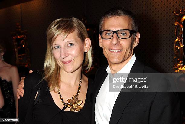 President of HBO Entertainment Sue Naegle and Co-President of HBO Michael Lombardo attend the HBO post SAG awards party at Spago on January 23, 2010...