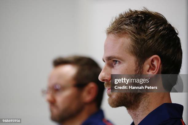 New Zealand captain Kane Williamson speaks to the media during a New Zealand Cricket press conference on June 7, 2018 in Auckland, New Zealand....