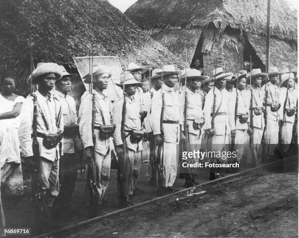 Rebel soldiers who fought in the Philippine-American War which began in 1890 and officially ended two years later, although guerilla warefare...