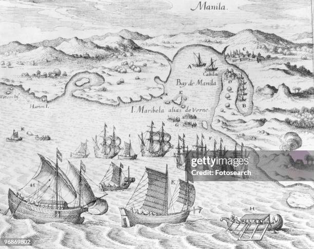 Map of Manilla, Philippines, by Theodor de Bry. Manilla, Philippines, South East Asia, 1590. .