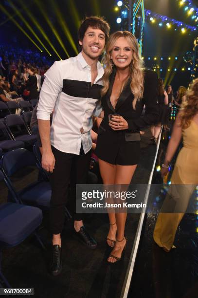 Morgan Evans and Carly Pearce attend 2018 CMT Music Awards at Bridgestone Arena on June 6, 2018 in Nashville, Tennessee.