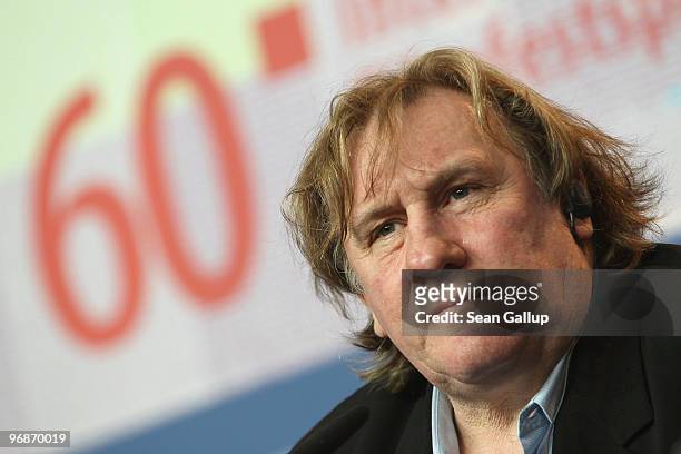 Actor Gerard Depardieu attends the 'Mammuth' Press Conference during day nine of the 60th Berlin International Film Festival at the Grand Hyatt Hotel...