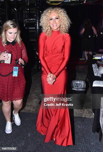 Kimberly Schlapman of Little Big Town attends the 2018 CMT Music Awards at Bridgestone Arena on June 6, 2018 in Nashville, Tennessee.