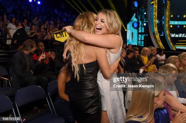 Carly Pearce and Lauren Alaina attend the 2018 CMT Music Awards at Bridgestone Arena on June 6, 2018 in Nashville, Tennessee.