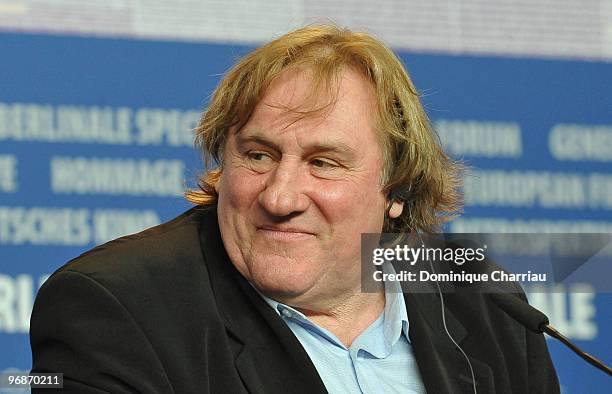 Actor Gerard Depardieu attends the 'Mammuth' Press Conference during day nine of the 60th Berlin International Film Festival at the Grand Hyatt Hotel...