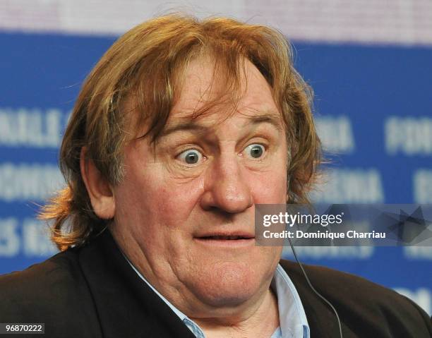 Actor Gerard Depardieu attends the 'Mammuth' Press Conference during day nine of the 60th Berlin International Film Festival at the Grand Hyatt Hotel...