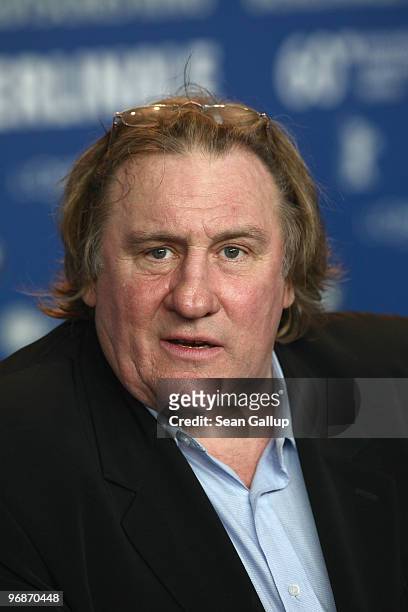 Actor Gerard Depardieu attends the 'Mammuth' Press Conference during day nine of the 60th Berlin International Film Festival at the Grand Hyatt Hotel...