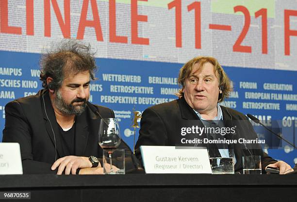 Director Gustave de Kervern and actor Gerard Depardieu attend the 'Mammuth' Press Conference during day nine of the 60th Berlin International Film...