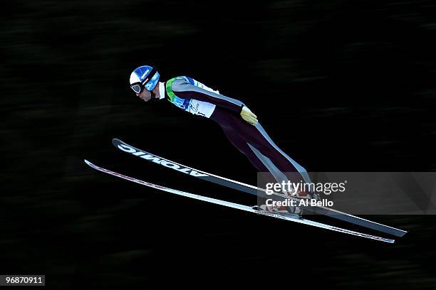 Wolfgang Loitzl of Austria competes in the men's ski jumping large hill individual trial qualification on day 8 of the 2010 Vancouver Winter Olympics...