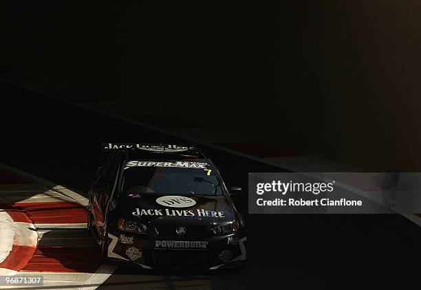 Todd Kelly drives the Jack Daniel's Racing Holden during qualifying for round one of the V8 Supercar Championship Series at Yas Marina Circuit on...