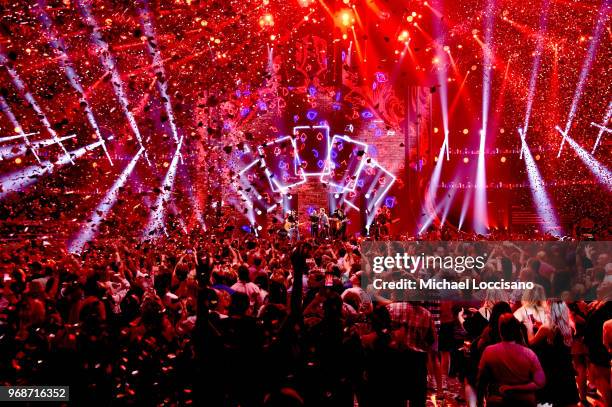 Charles Kelley, Jason Aldean, Darius Rucker and Luke Ryan perform onstage at the 2018 CMT Music Awards at Bridgestone Arena on June 6, 2018 in...