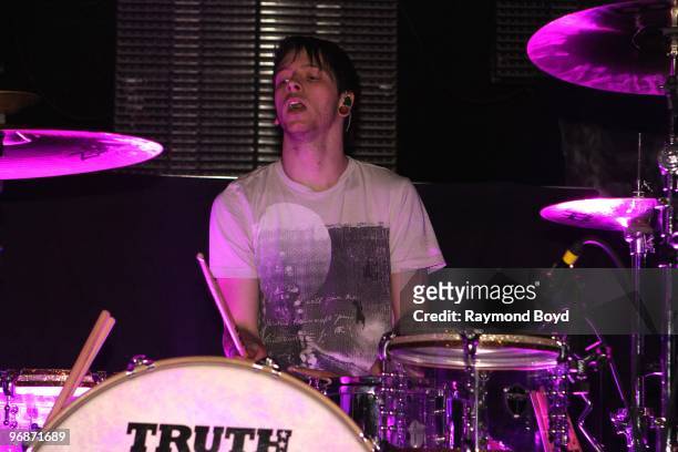 February 14: Drummer Daniel Williams of The Devil Wears Prada performs at the House Of Blues in Chicago, Illinois on February 14, 2010.