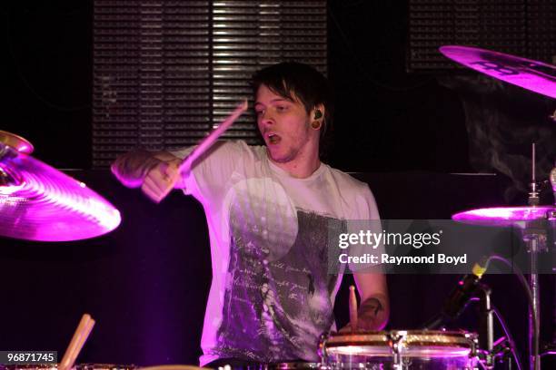 February 14: Drummer Daniel Williams of The Devil Wears Prada performs at the House Of Blues in Chicago, Illinois on February 14, 2010.