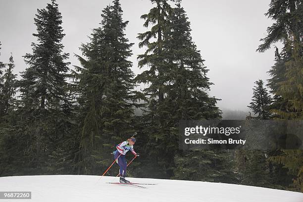 Winter Olympics: USA Lanny Barnes in action during Women's 7.5K Sprint at Whistler Olympic Park. Whistler, Canada 2/13/2010 CREDIT: Simon Bruty