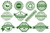 Biodegradable rubber stamp label sign symbol