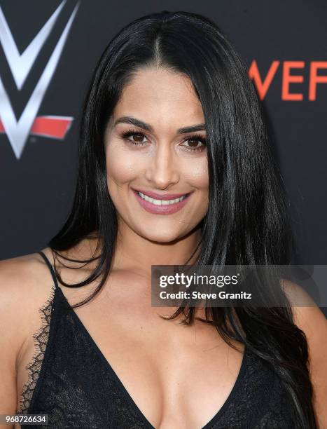 Nikki Bella arrives at the WWE's First-Ever Emmy "For Your Consideration" Event at Saban Media Center on June 6, 2018 in North Hollywood, California.