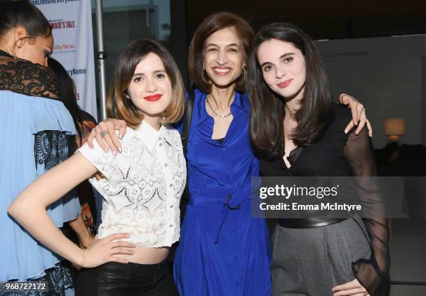 Laura Marano, Equality Now Global Executive Director Yasmeen Hassan and Vanessa Marano attend "Hope Lives in Every Name," A Celebration with Equality...