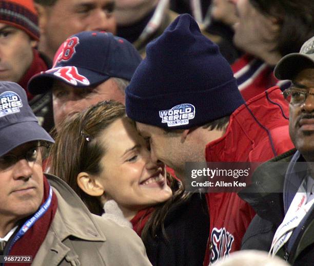 Game of the 2004 World Series between the St. Louis Cardinals and the Boston Red Sox at Fenway Park. The Red Sox defeated the Cardinals by a score of...